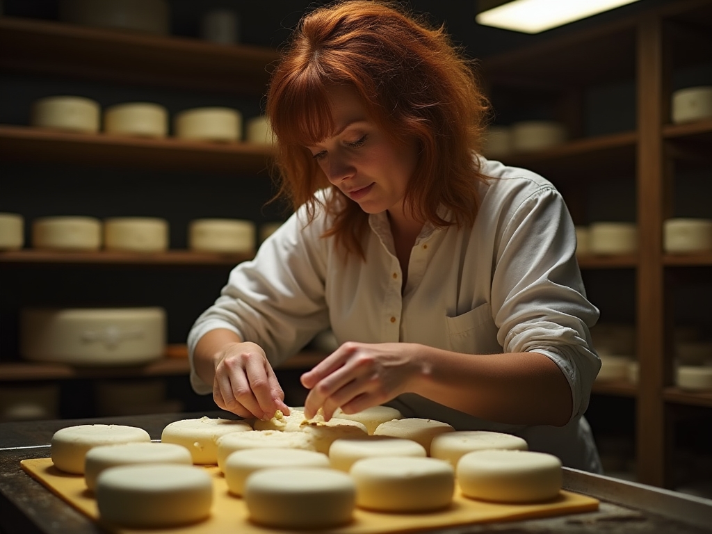 Production artisanale de Camembert en Normandie